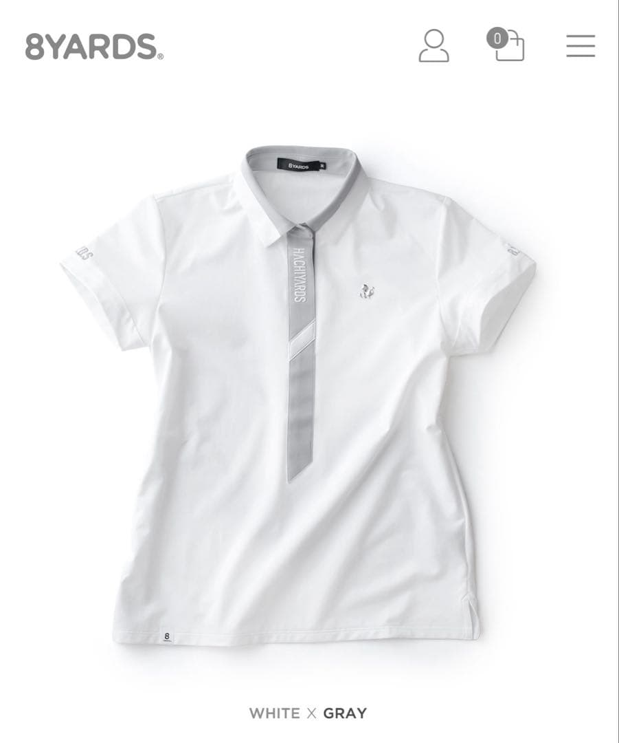 8YARDS ハチヤーズ ポロシャツ L レディース ホワイト ゴルフウェア半袖