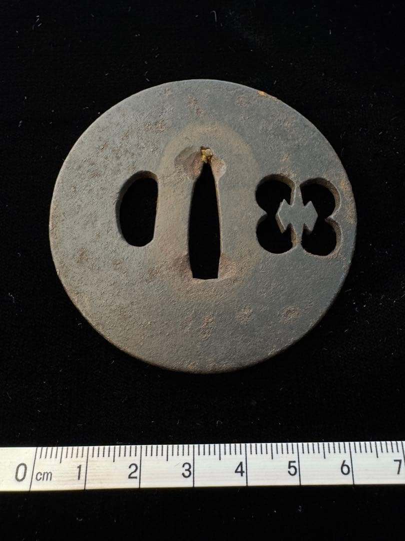 無銘 鉄地紋透かし鐔 鍔 拵 日本刀 刀装具 骨董 古美術 江戸時代