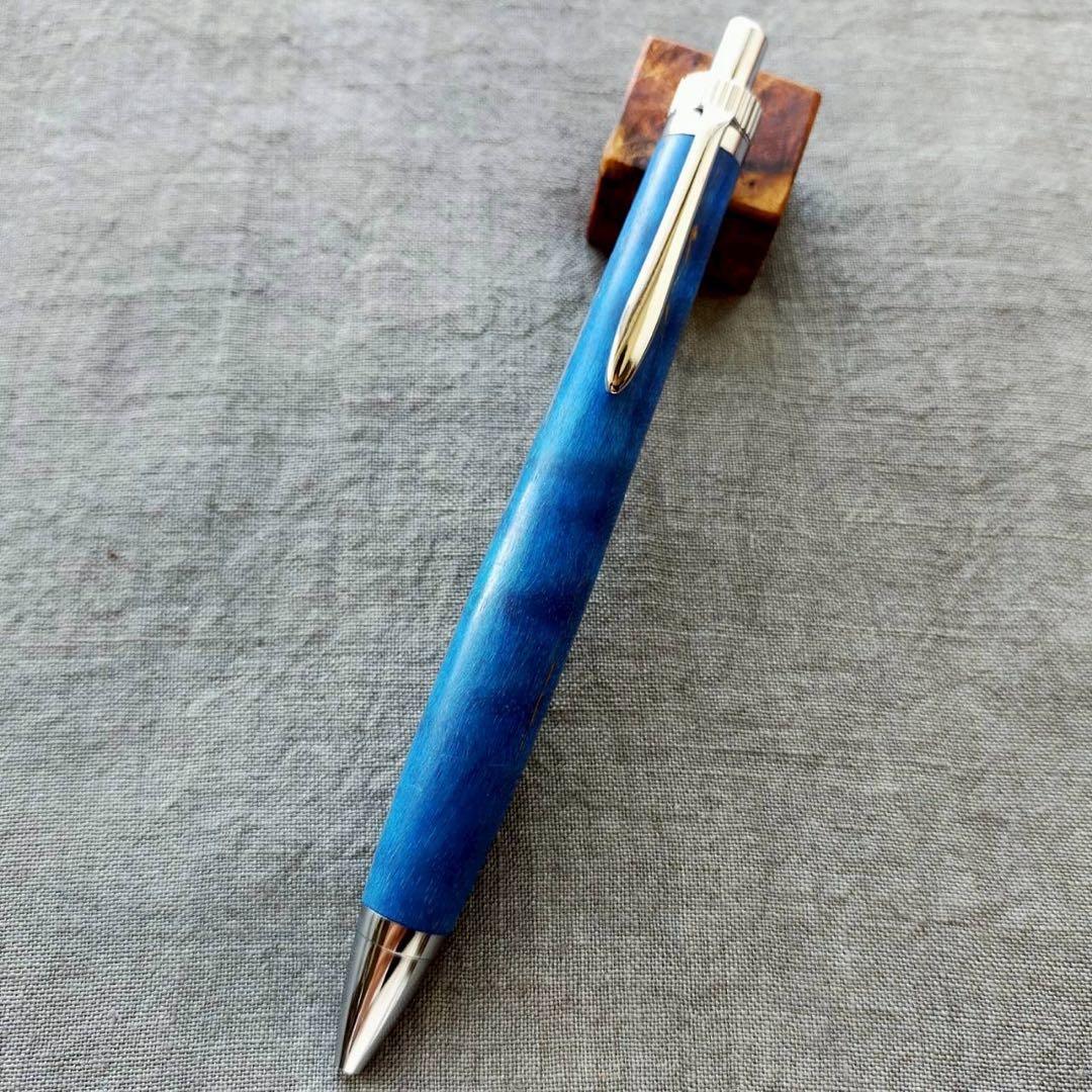 【晴天】　ハンドメイド　木軸ボールペン　G2　シルバー