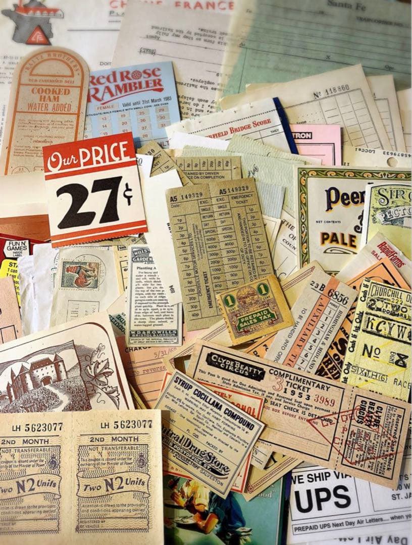 SALE！紙モノ詰め込みBOX ★60サイズ 海外 紙もの ヴィンテージ