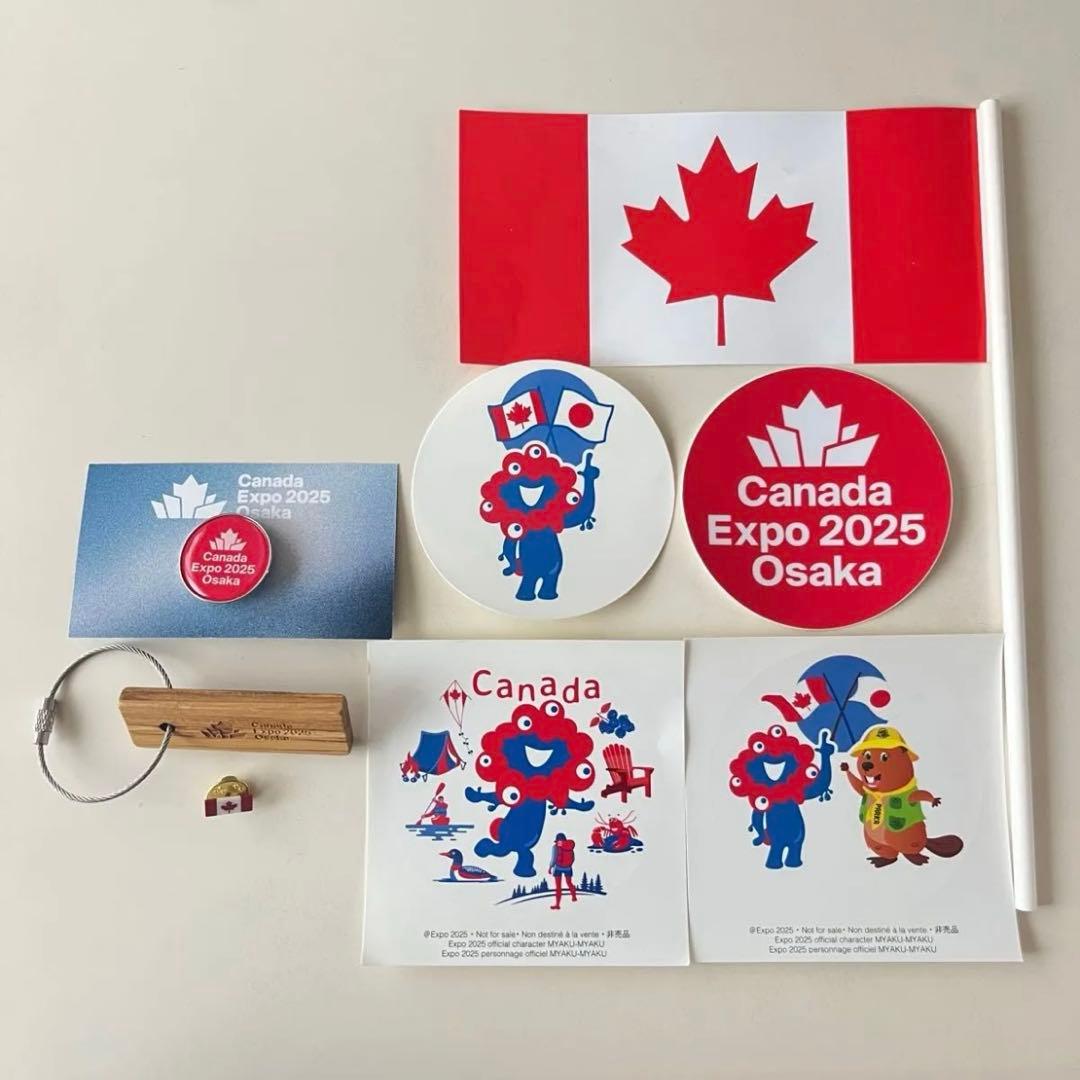 【非売品】大阪・関西万博2025 カナダ館 ピンバッジ&キーホルダー ステッカー