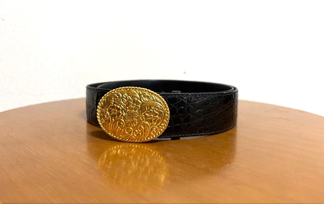 美品 CELINE セリーヌ ブラックレザー ベルト