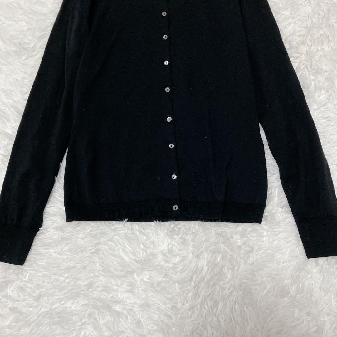 美品 ジョンスメドレー　メリノウール100% ブラック カーディガン M 黒