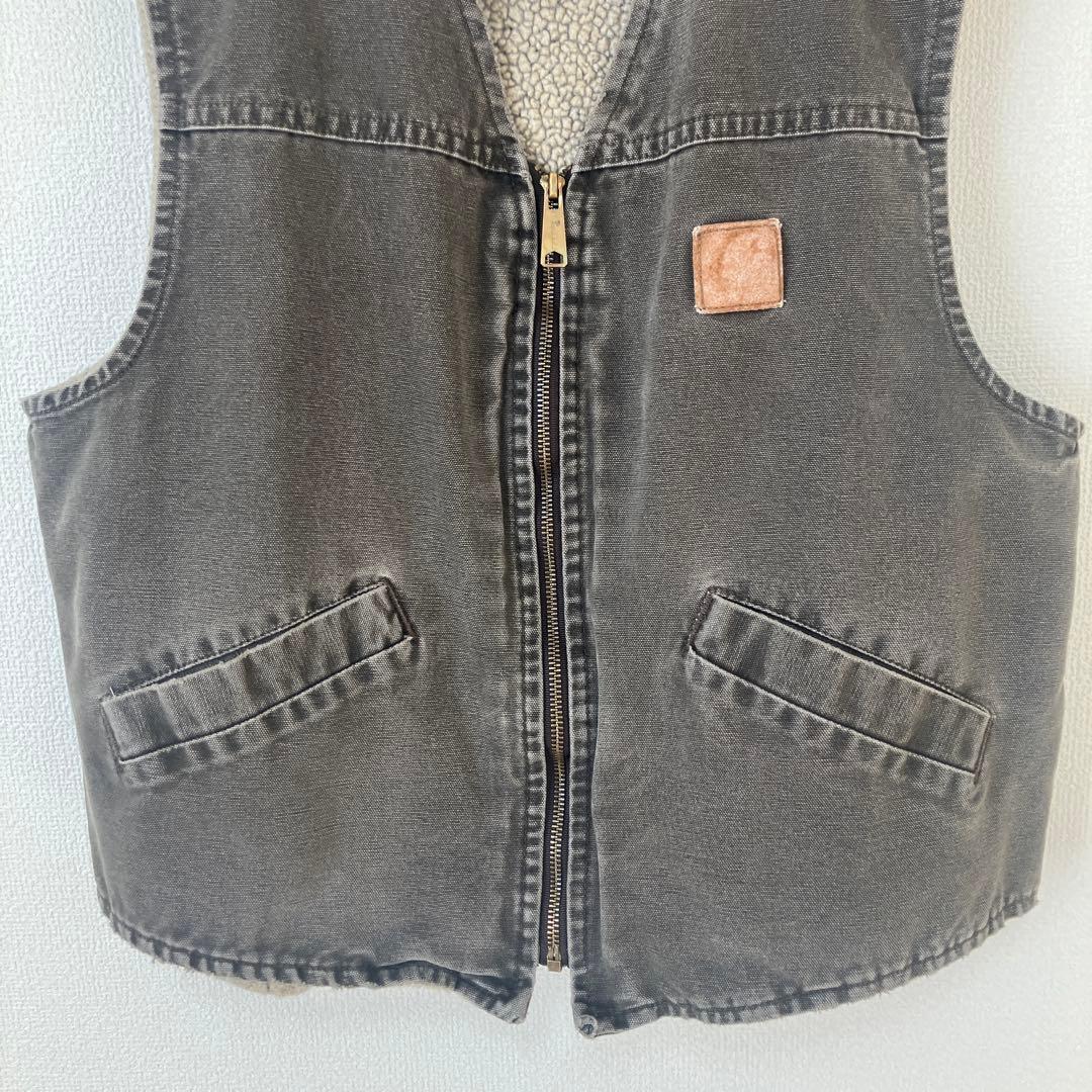 アメリカ製 Carhartt ダックベスト ブラウン Lサイズ
