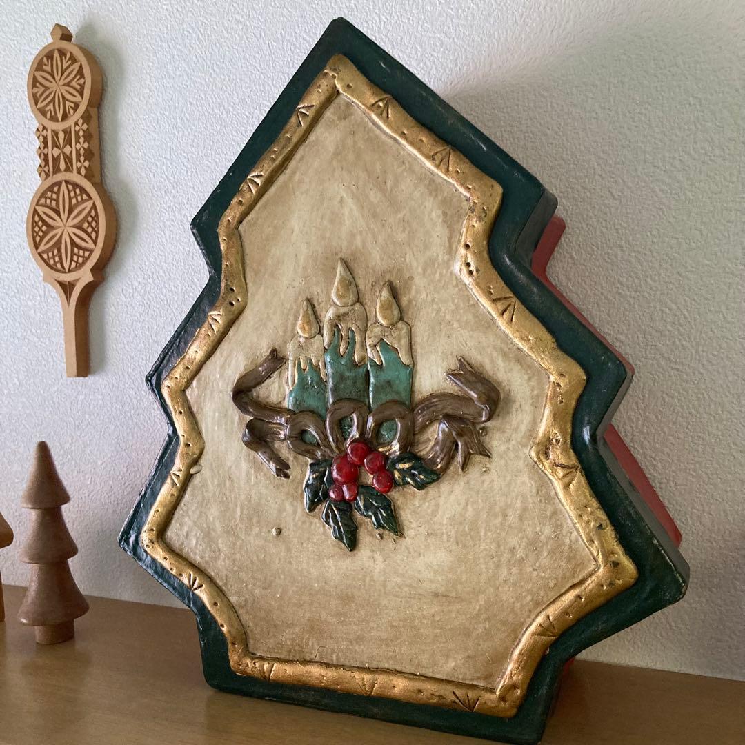 ツリー型ボックス入りアンティークガラスクリスマスオーナメント18個セット【A】大