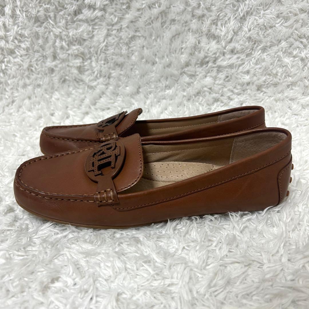 美品　LAUREN ラルフローレン　ローファー　ドライビング　本革　茶　38.5
