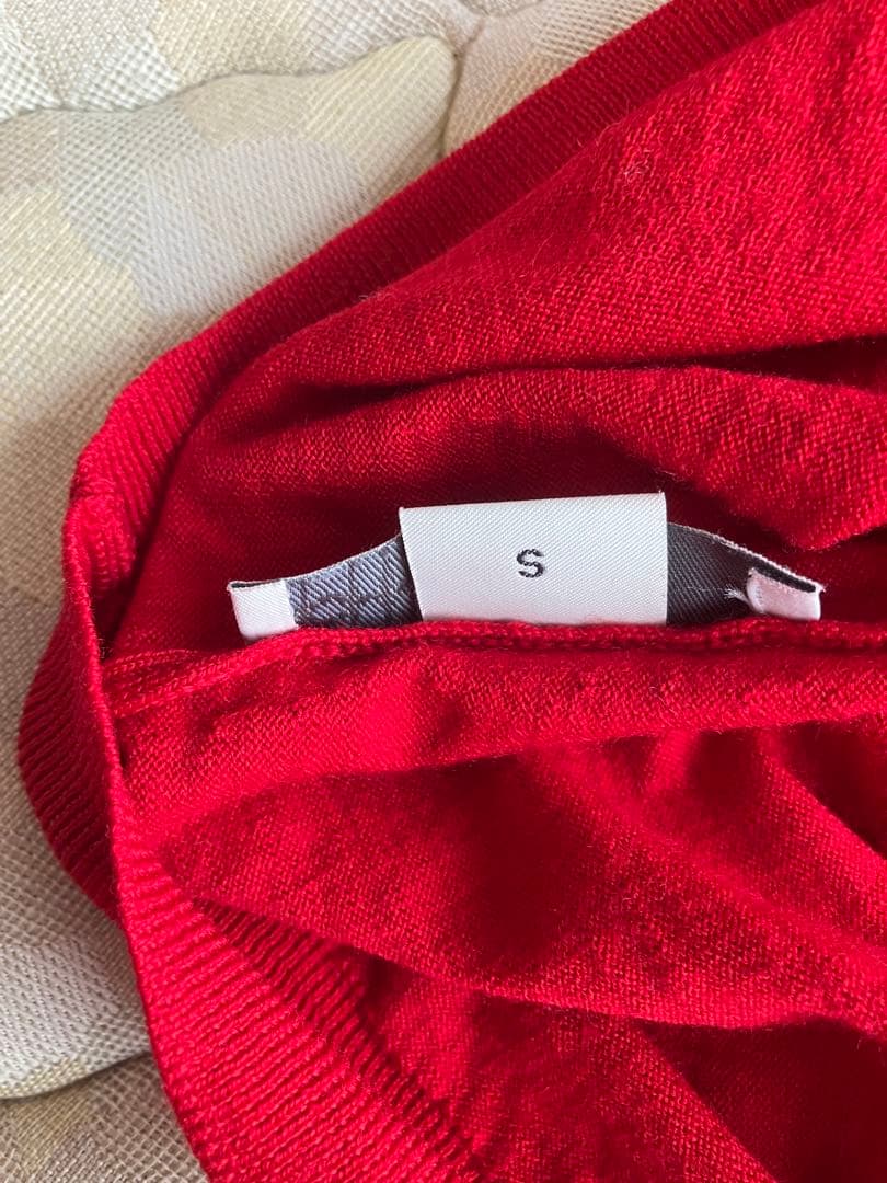 JOHN SMEDLEY ウール 30G タートルネックニット レッド S