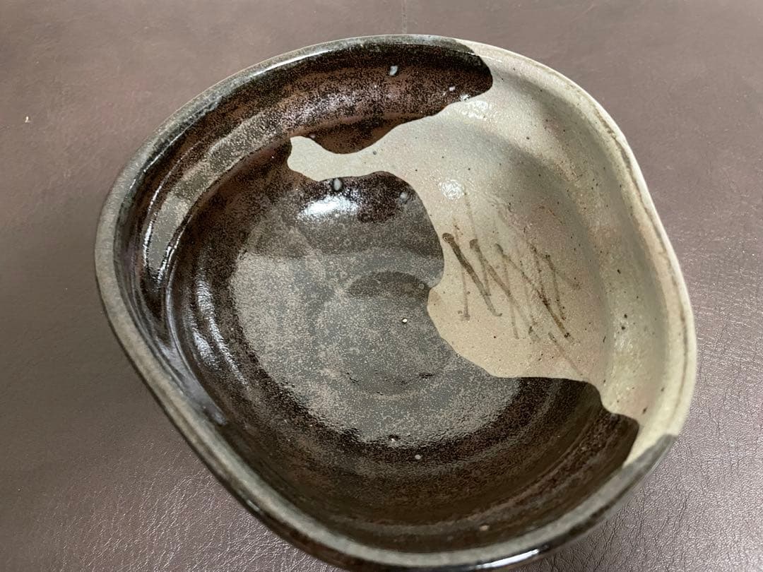 西岡小十　絵唐津沓鉢　共箱　茶碗　唐津焼　茶道具