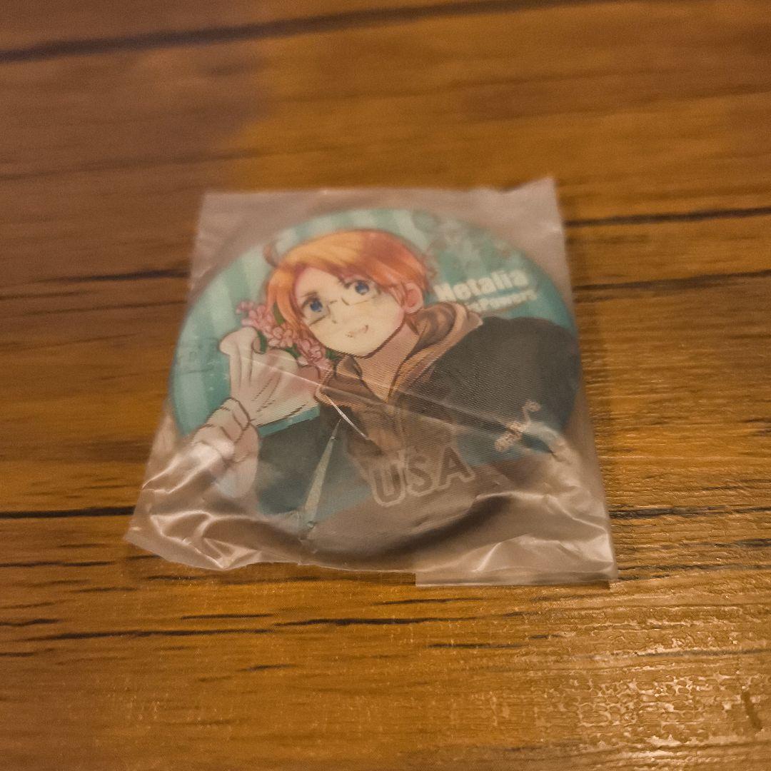 ヘタリア　チェンジング缶バッジ　アメリカ　ちびきら