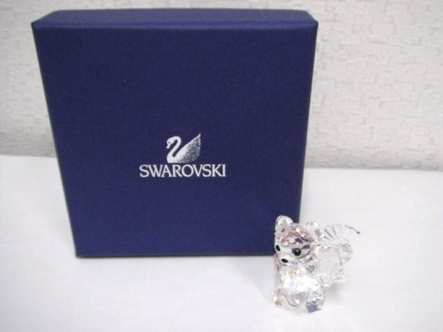 4/未使用品 スワロフスキー クリスベア クミコ 扇子 着物 日本舞踊 置物