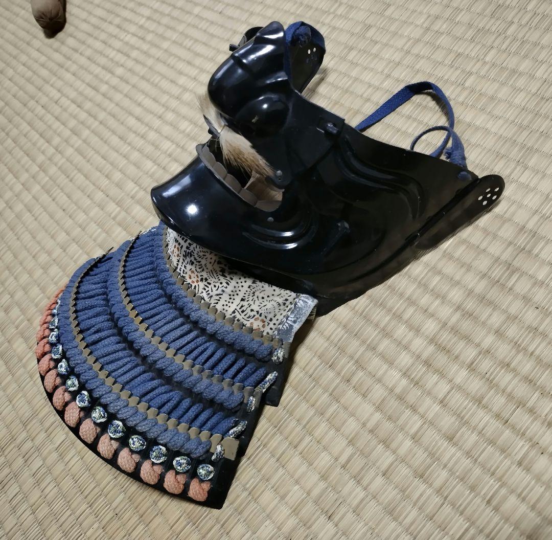 鎧　甲冑の面頰　本小札面　侍　武将