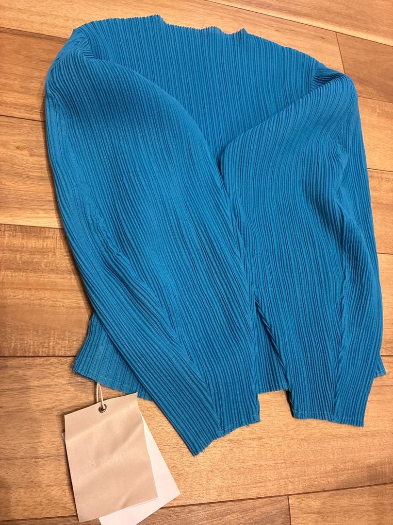 leinwände Puff-sleeve Pleats Top ブルー F