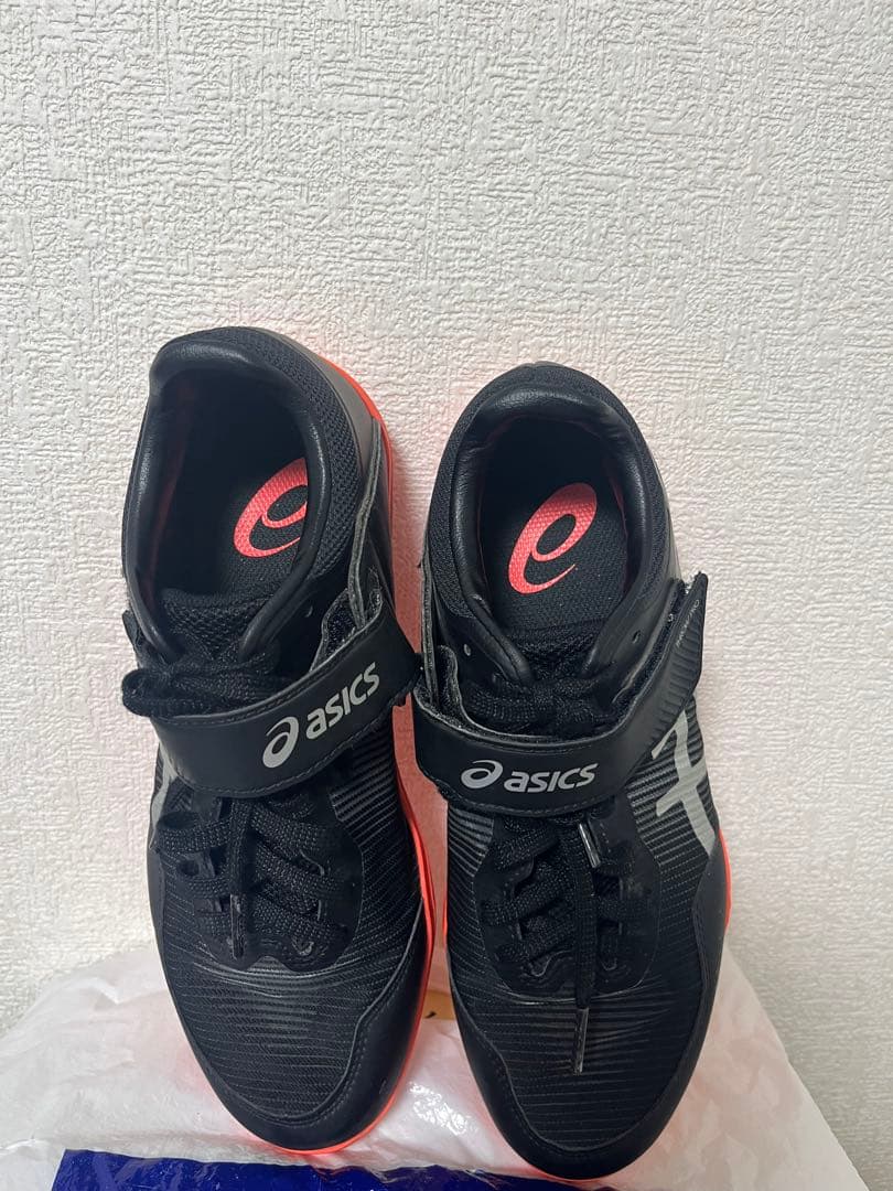 asics スローイングシューズ 25.5cm ブラック/オレンジ