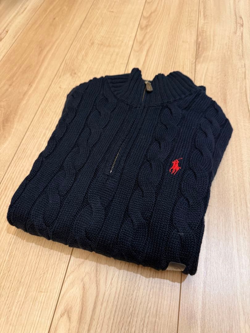 Ralph Lauren ハーフジップケーブルセーター