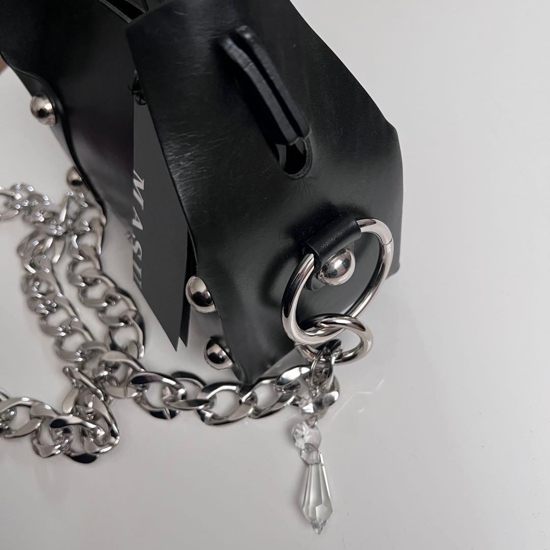 美品 MASU 24AW Leather cake bag BLACK