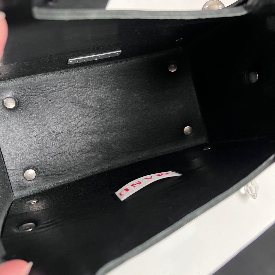 美品 MASU 24AW Leather cake bag BLACK