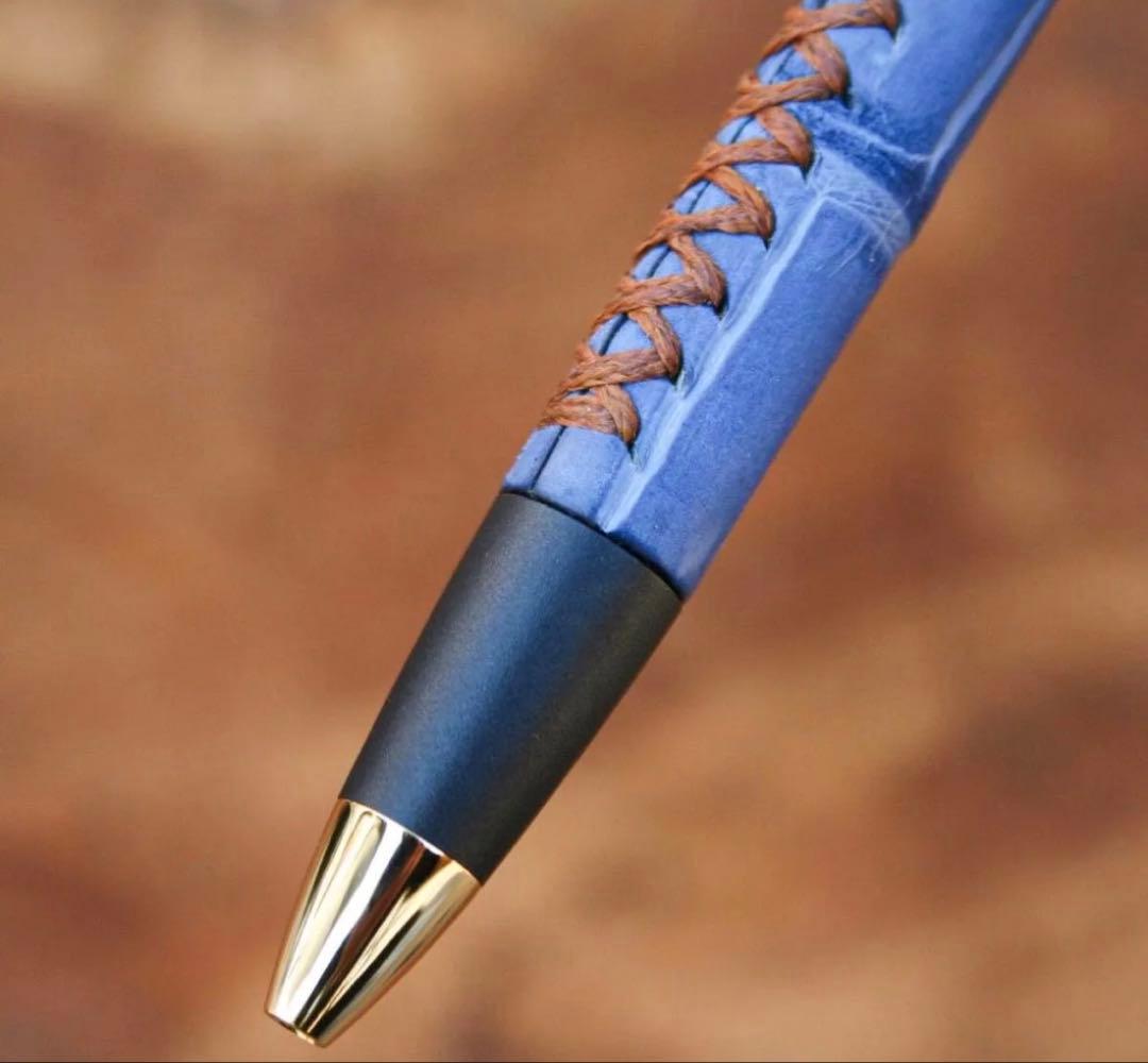Schicksal シックザール　革軸ペン　クロコダイル ヌバック ブルー