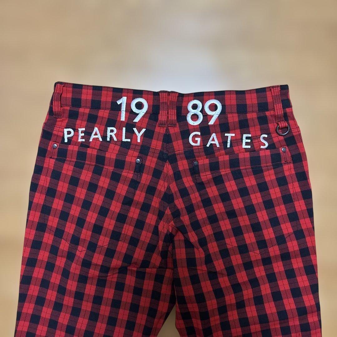 ☆新品☆パーリーゲーツPearlyGates赤黒チェックパンツM春秋