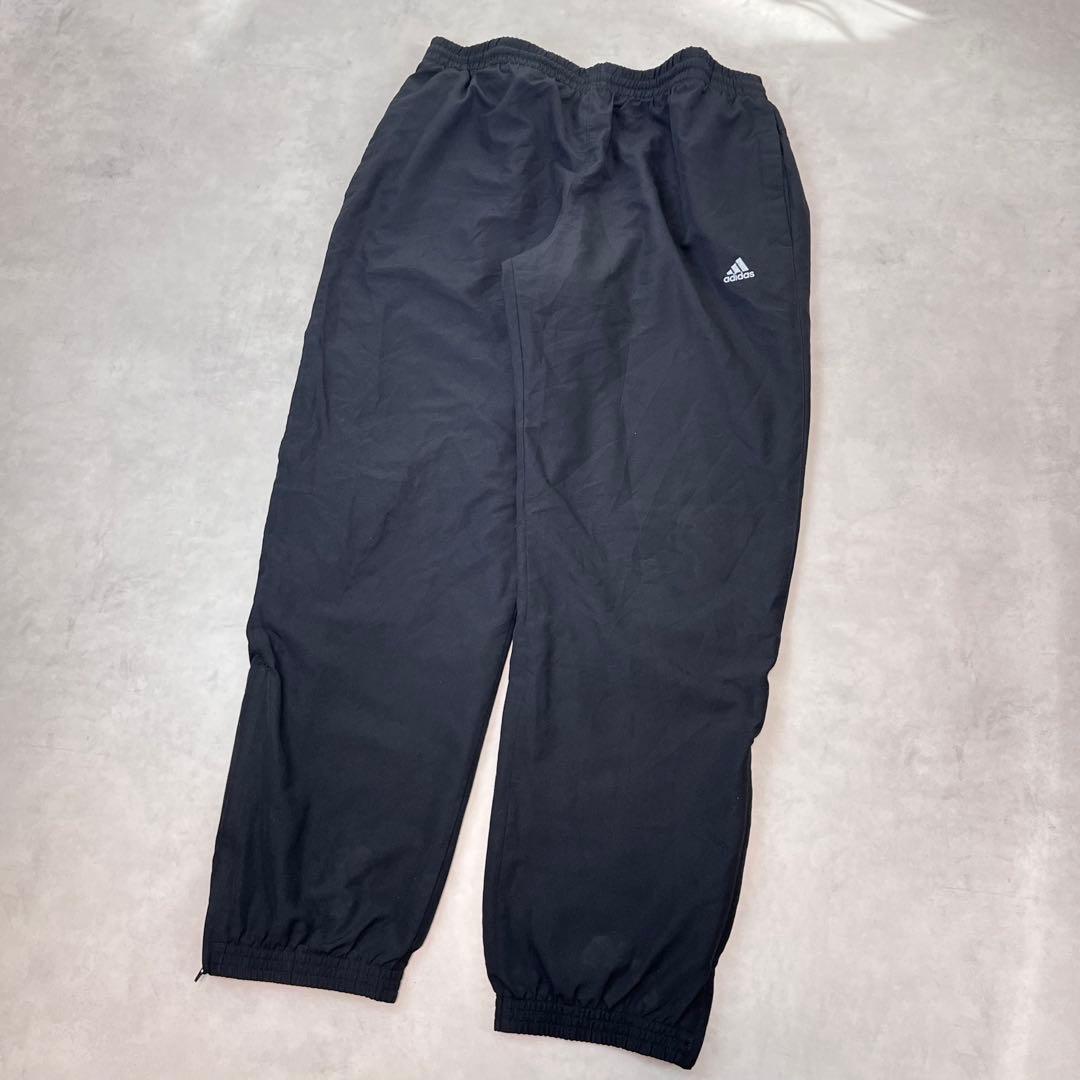 00s adidas バギートラックパンツ 刺繍ロゴ ブラック 4XO