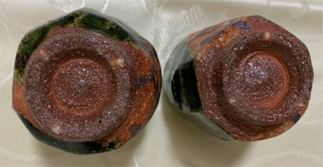 益子　松崎健　作　織部夫婦湯呑