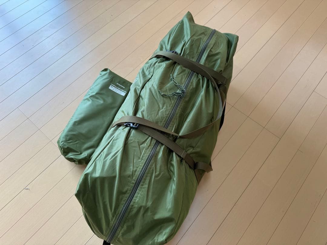 美品 モンベル ムーンライトキャビン4 SPGN グリーン グランドシート付