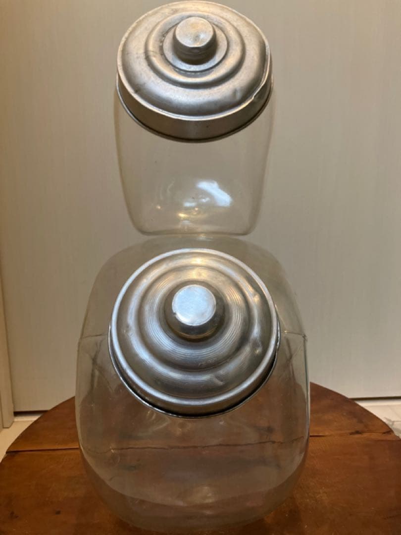 ◆◆専用◆◆親子ねこ瓶2個セット◇ガラス菓子瓶◇駄菓子瓶◇昭和レトロ◇古道具