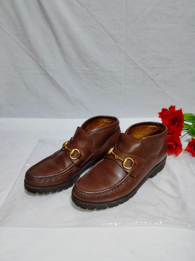 Haru グッチ GUCCI レザー ホースビット ショート 37C 靴