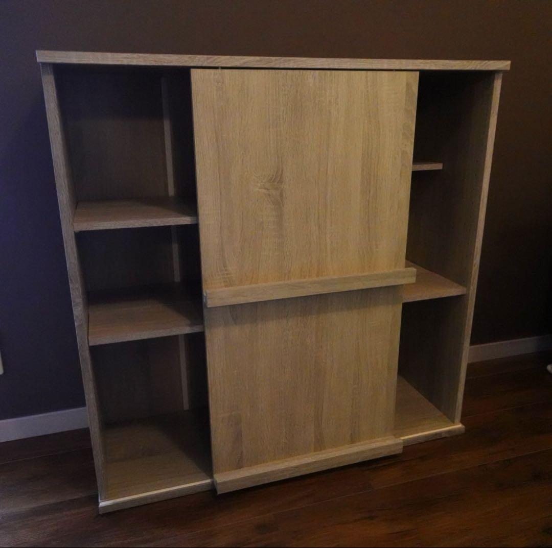 【SALE】本棚 / マガジンディスプレイ付き / 棚高さ調整可 / スライド式