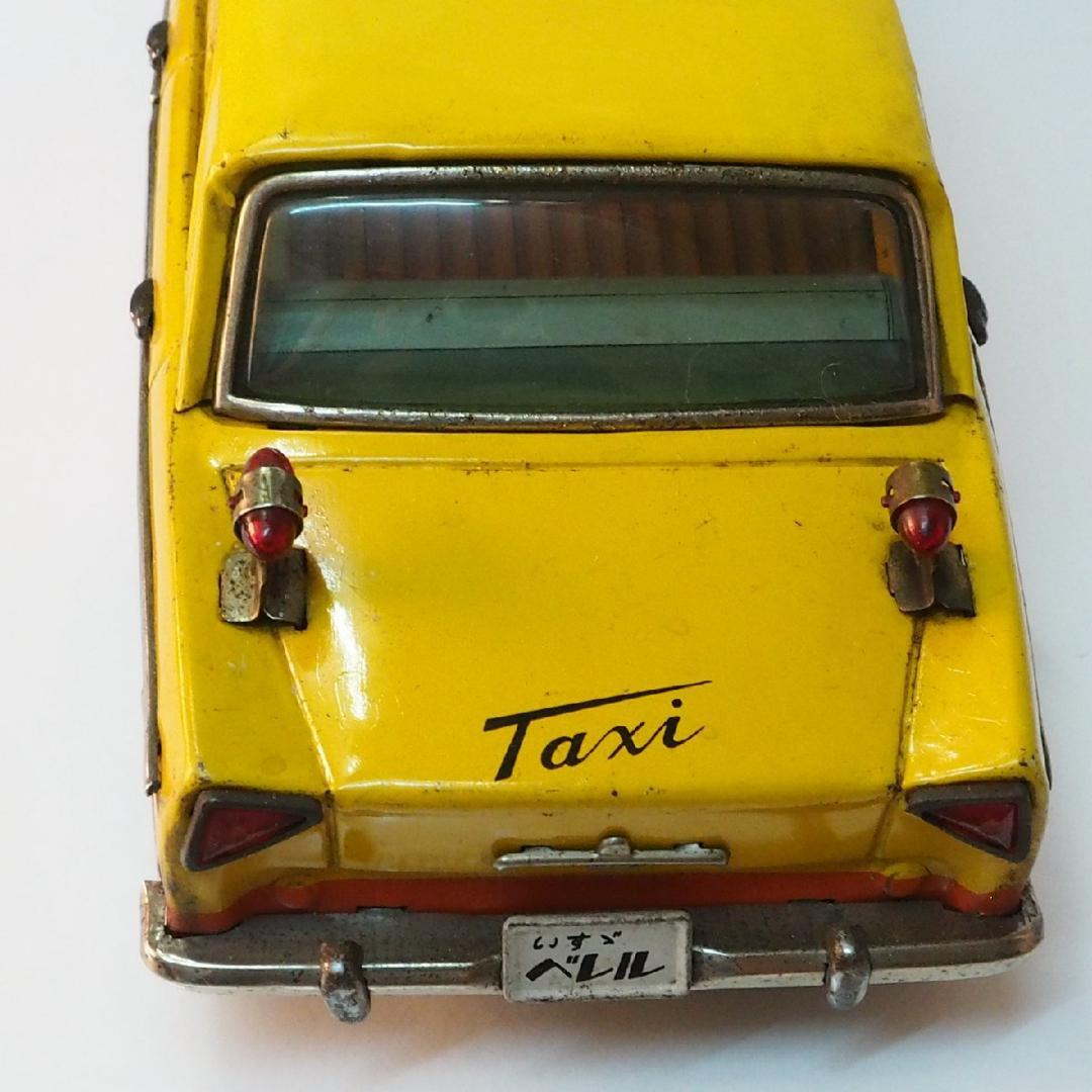 萬代屋【イスズ ベレル タクシー リモコン欠】当時物ブリキ製ミニカーTIN【箱無