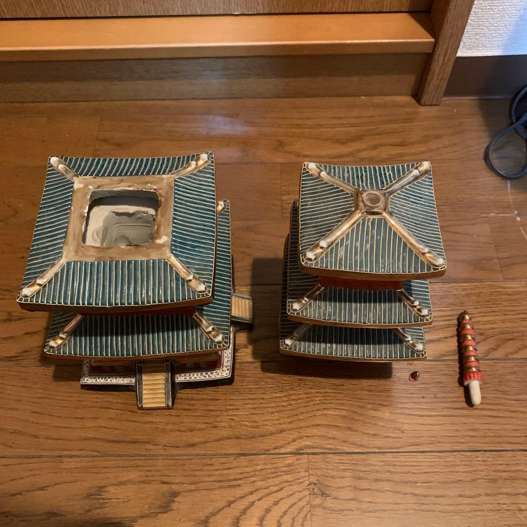 希少　九谷焼　五重塔　置物　骨董