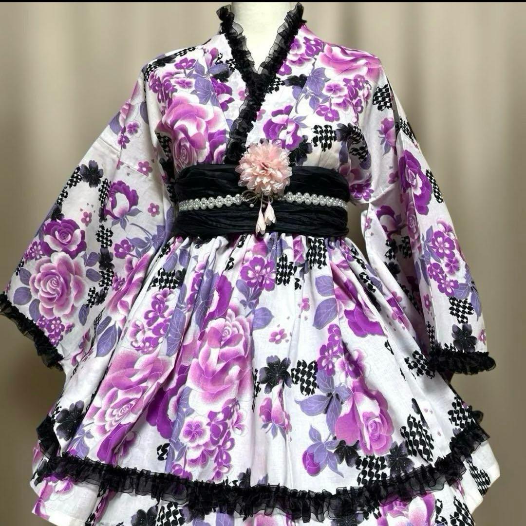 浴衣ドレス　ハンドメイド　姫ギャル　地雷