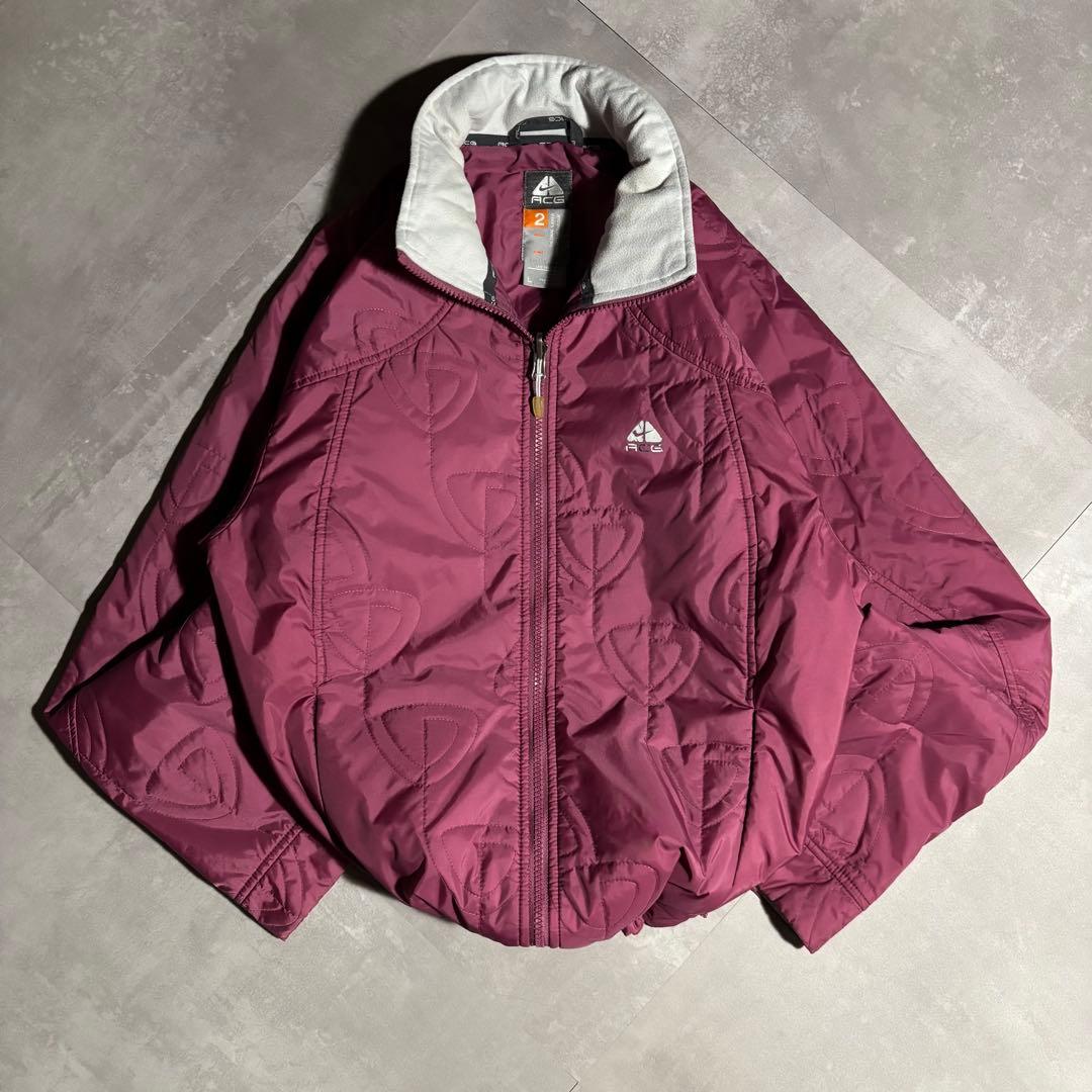 00s NIKE ACG ナイキ　パフジャケット　ピンク　y2k 短丈　総柄