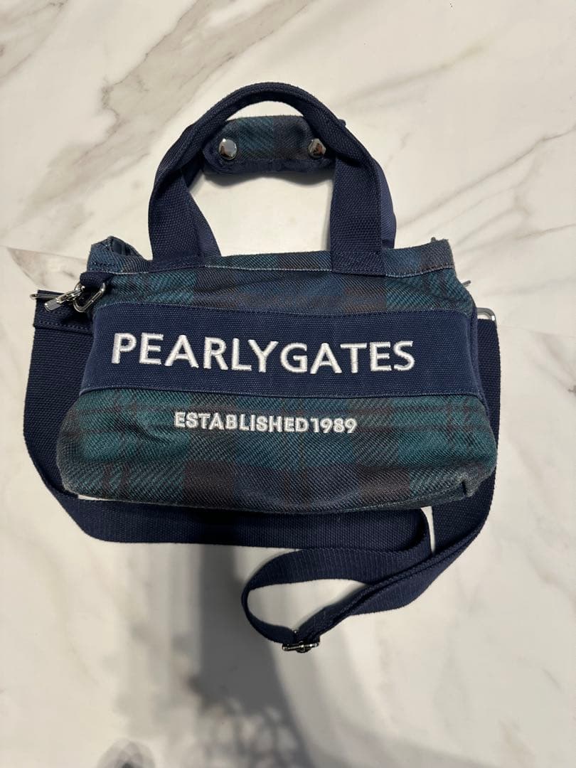 PEARLYGATES ゴルフチェック柄ショルダーカートバッグ