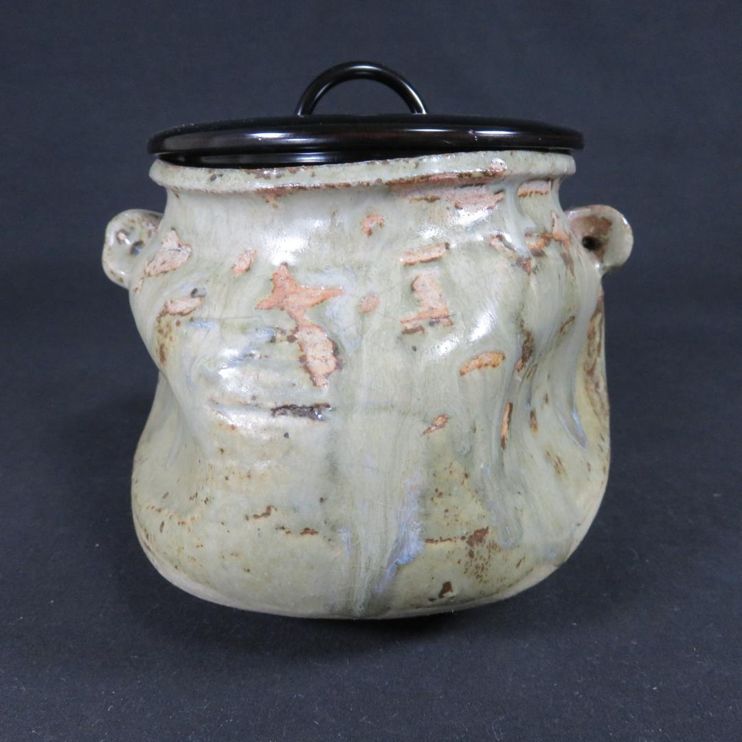 唐津水指 水差 変形 三角 木箱 耳付き 茶道具 茶器 お稽古