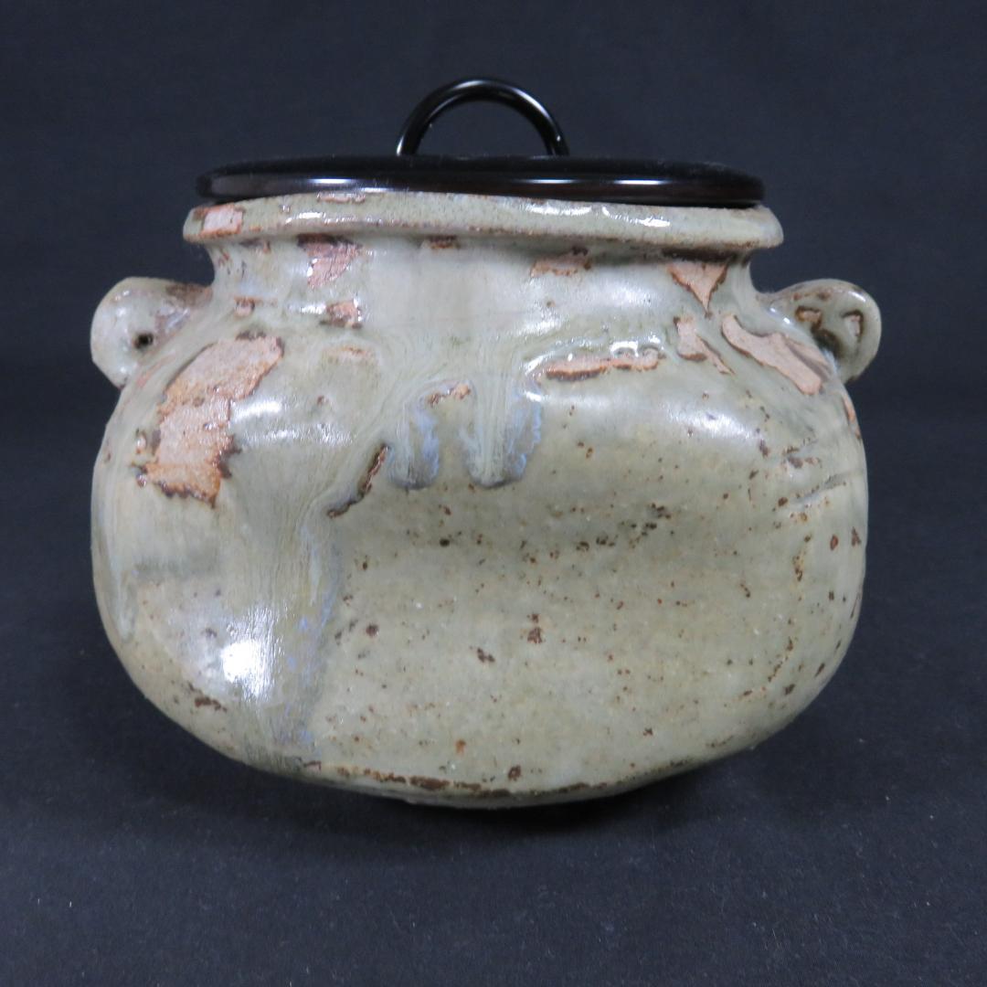 唐津水指 水差 変形 三角 木箱 耳付き 茶道具 茶器 お稽古