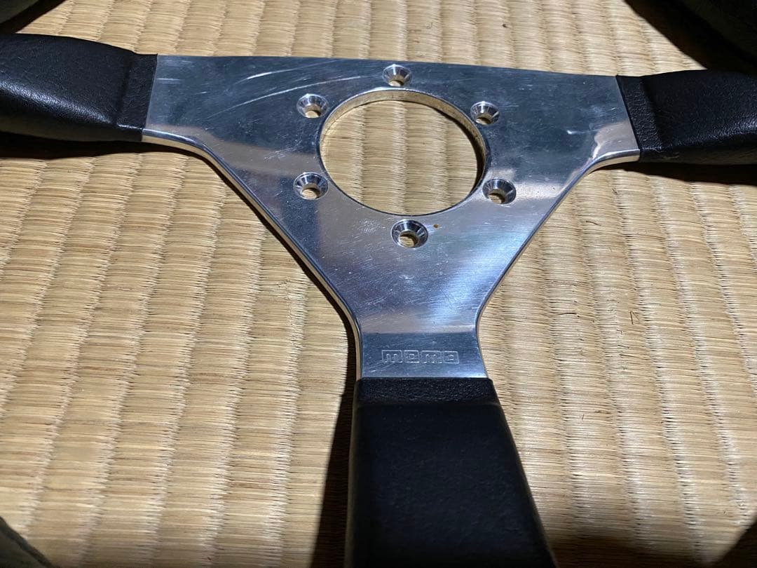 【希少】MOMO モモスポルト　レザー　ステアリング　350㎜ 当時物