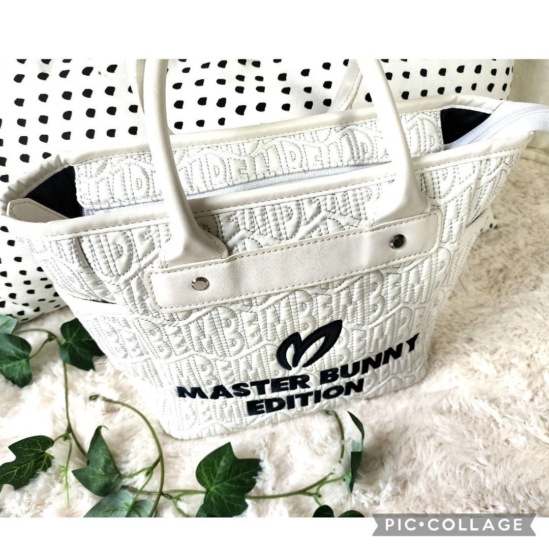 【希少】マスターバニーエディションカートバッグ　刺繍ロゴ　エンボス　ゴルフ　白