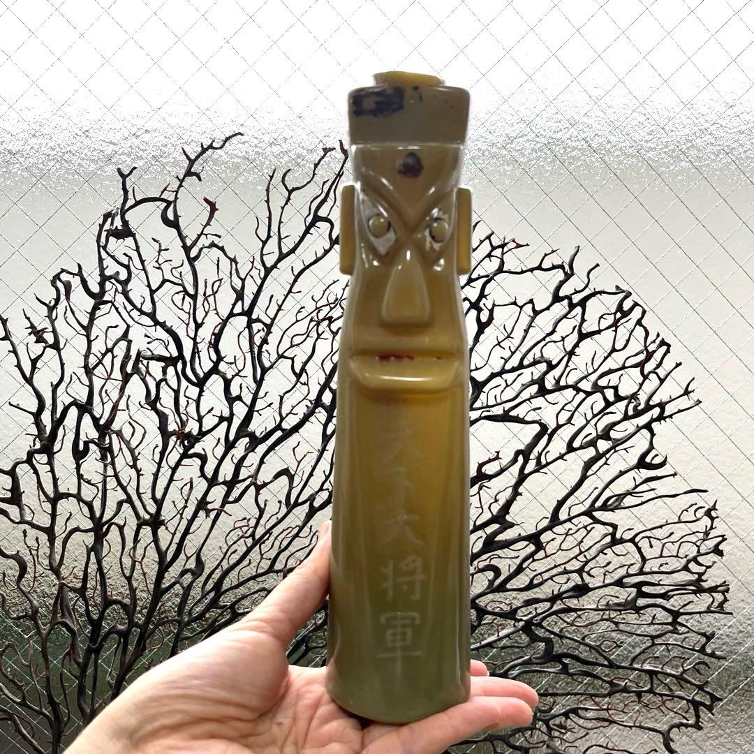 骨董　時代ガラス　超希少　高麗神社　将軍標　練りガラス　エナメル彩色　御神酒入れ