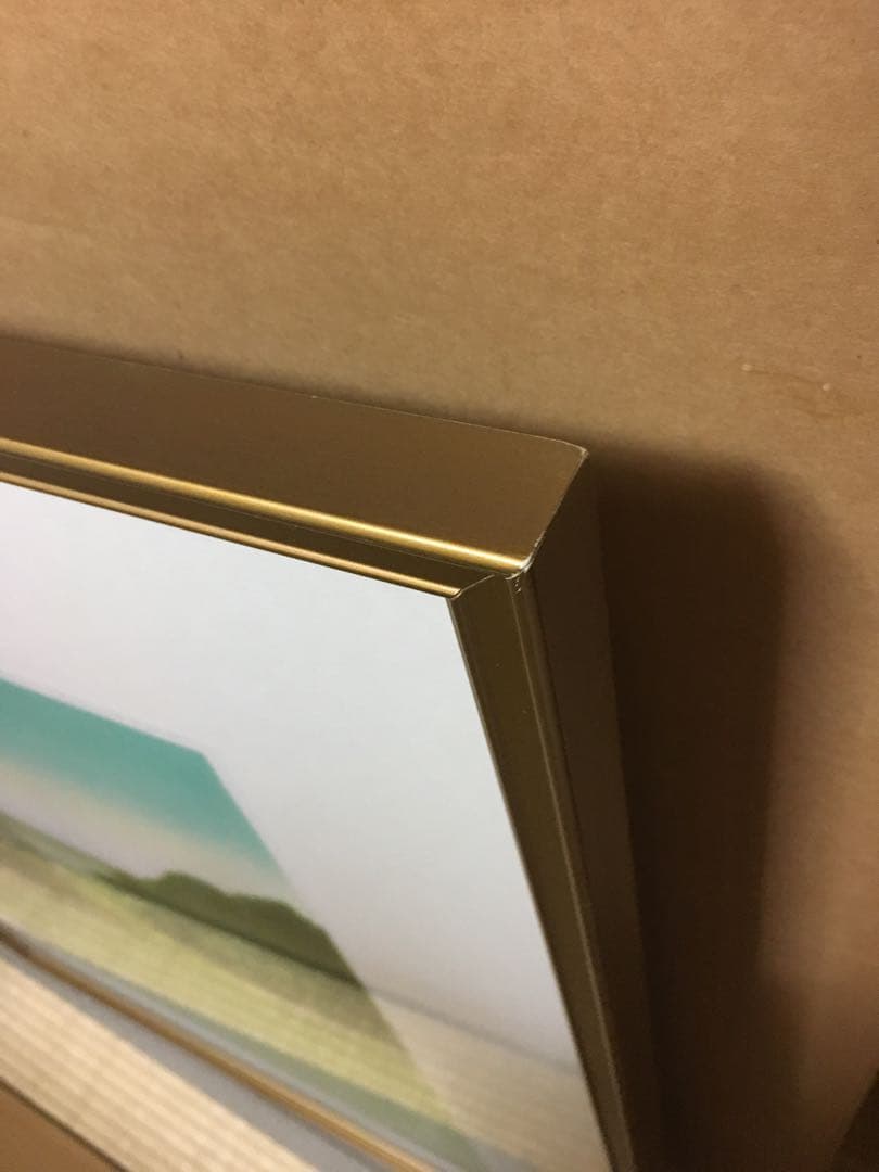 絵画　直筆サイン入り　リトグラフ ダニエル・スキオラ　黄色い旗　ゴルフコース