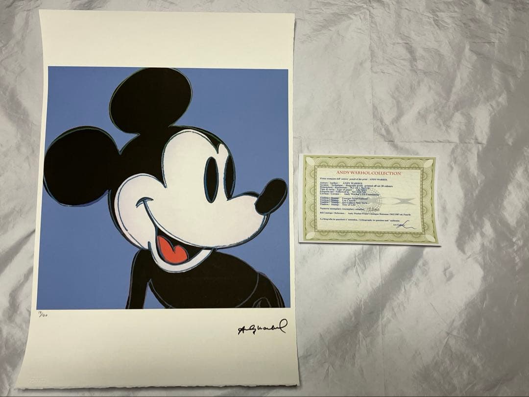 限定100枚 アート品 （模写）アンディ・ウォーホル ミッキーマウス【送料無料】