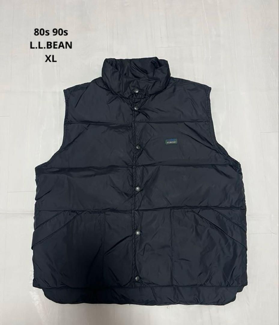 トップス 70s 80s L.L.BEAN down best XL black