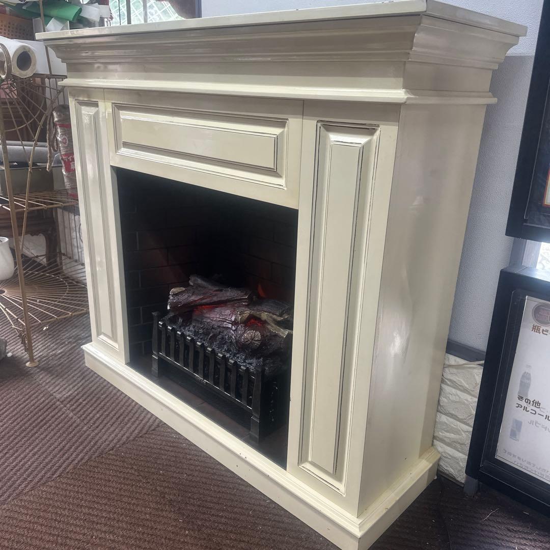 擬薪・疑炎ストーブ　マントルピース 温度調整付温風ストーブ