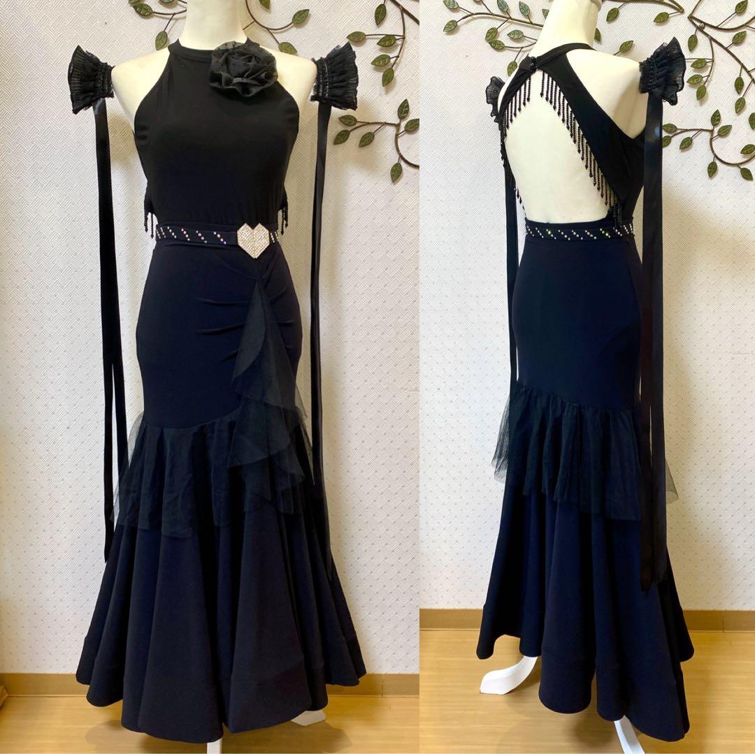 社交ダンス★レッスンウェア★レオタード★ベルト★フロート★スカート