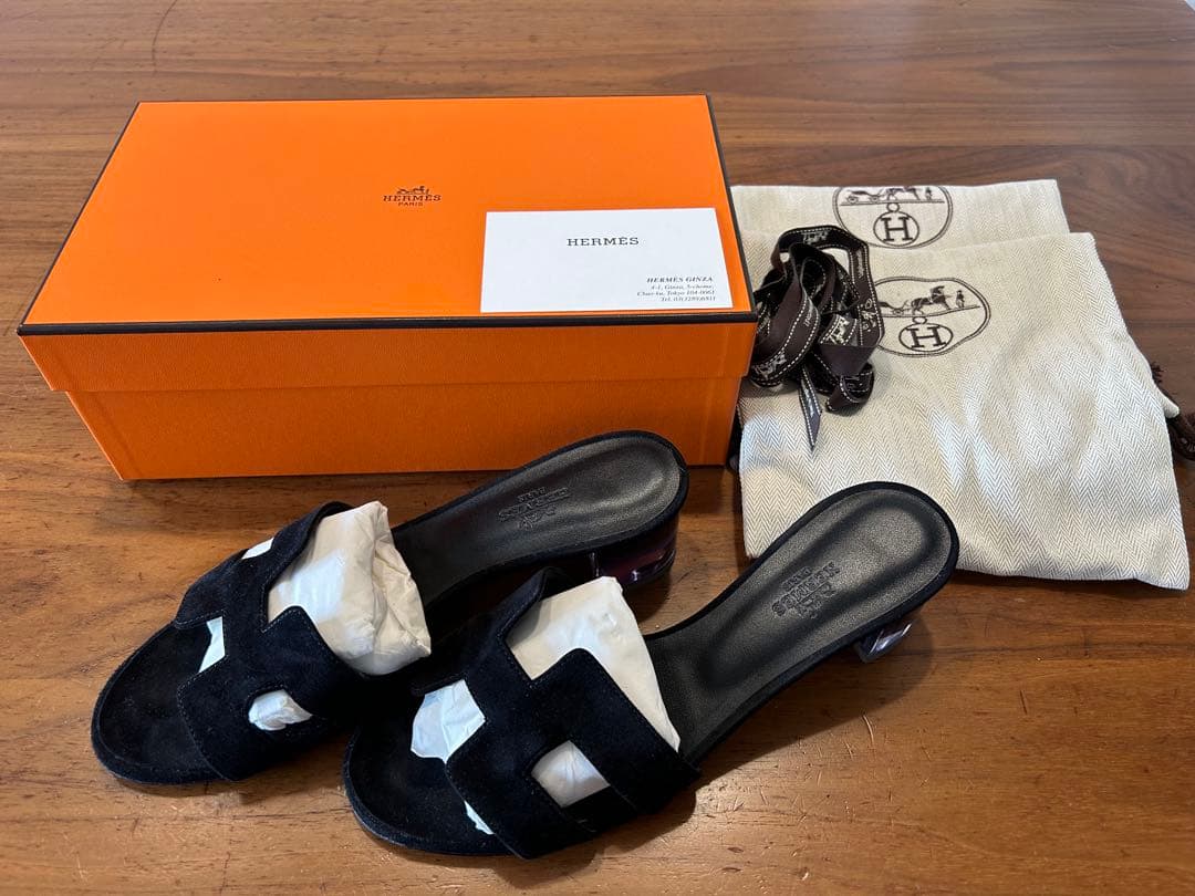 Hermès エルメス サンダル《オアジス》　38.5 クリアヒール