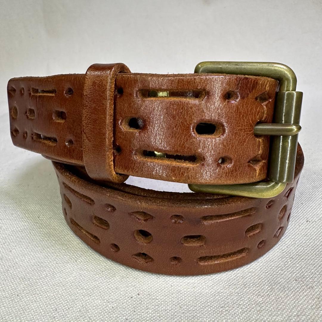 マーガレットハウエル デザイン ブラウンレザーベルト イギリス製