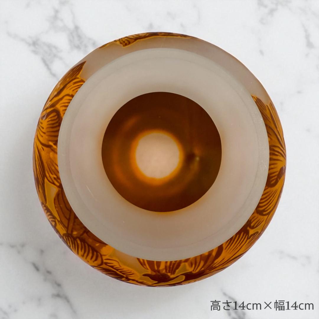 EmileGalle　【証明書付属】ガレ復刻 花モチーフ 花瓶　カメオガラス