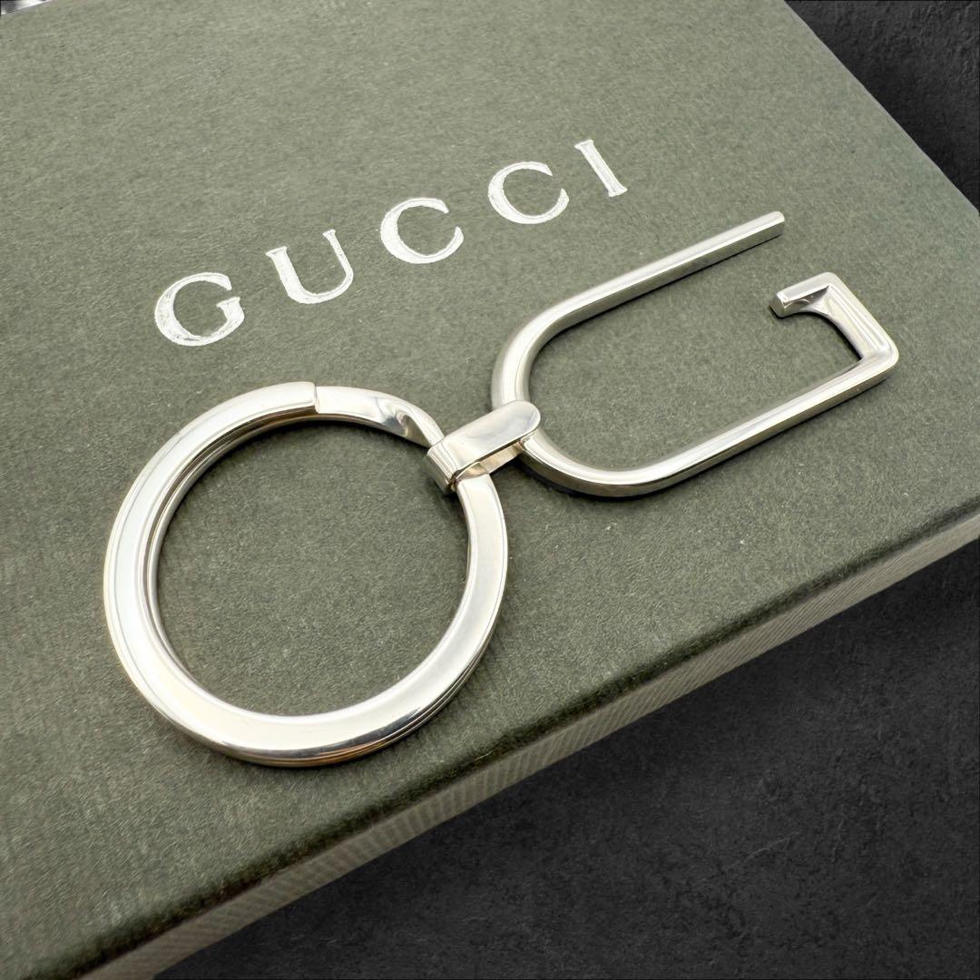 美品 GUCCI キーリング Gデザイン シルバー925 ロゴ刻印