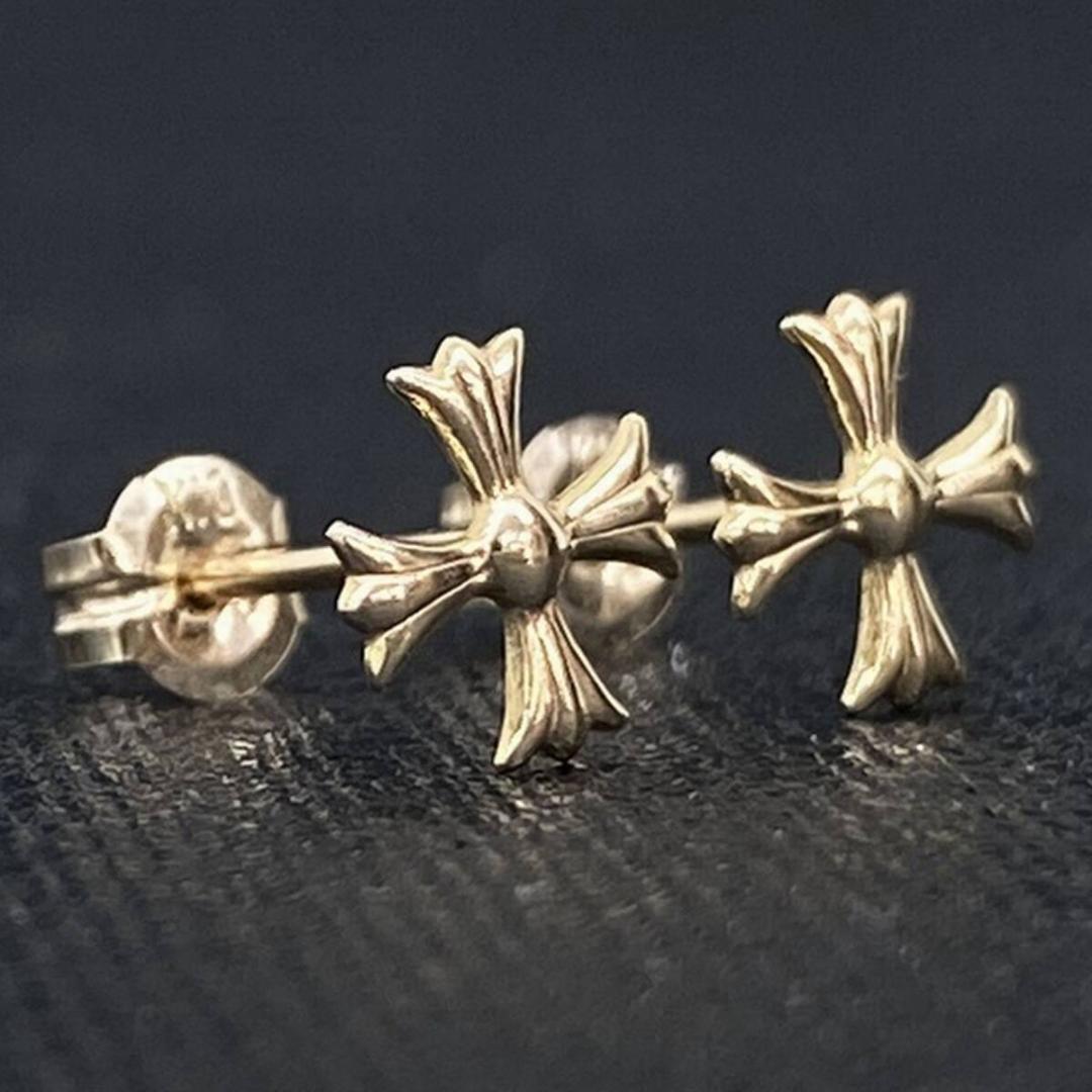 AVALANCHE 10K ゴールド クロス デザイン ピアス 2個 セット