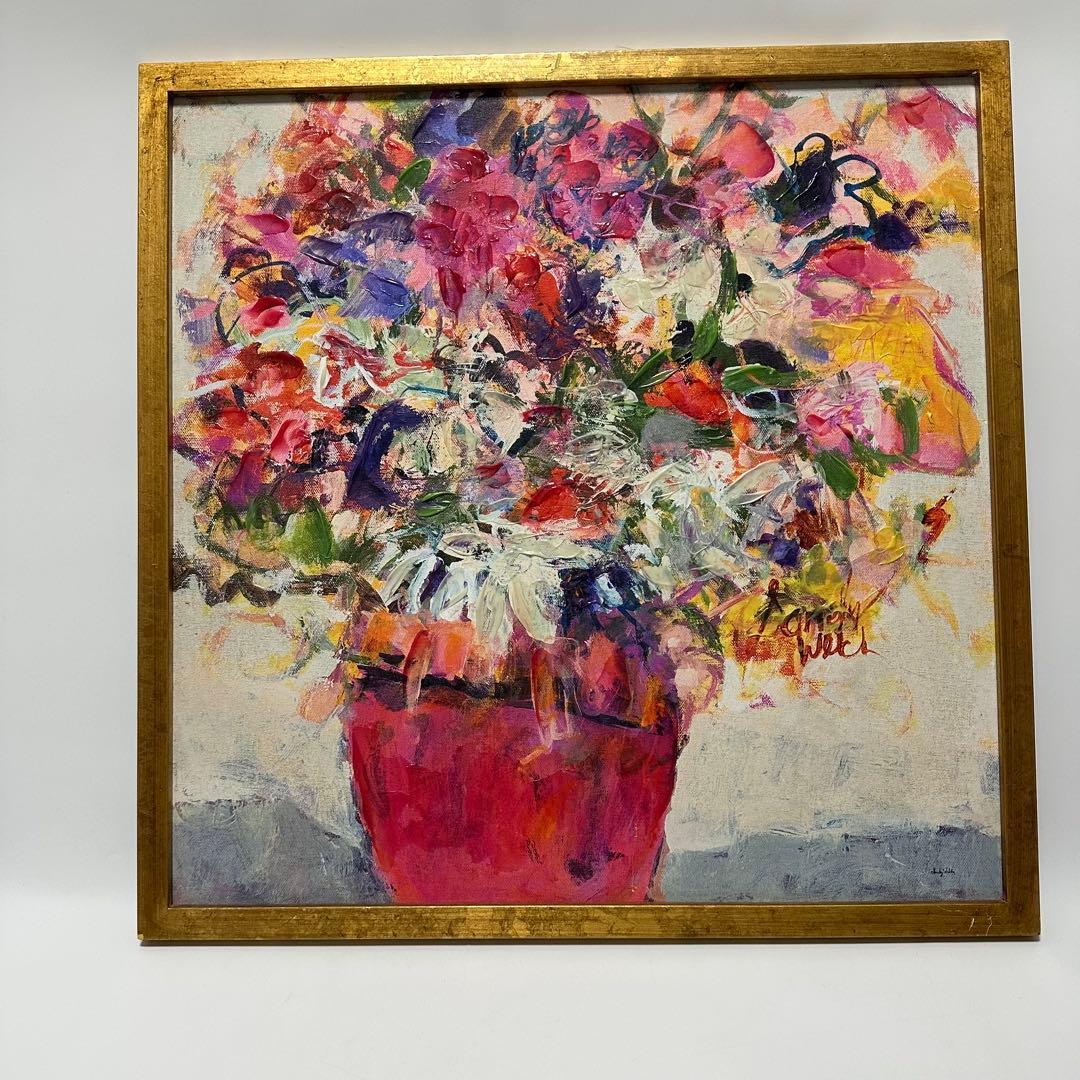 Francfranc　SANDY WELCH アートボード フローラ ピンク　金