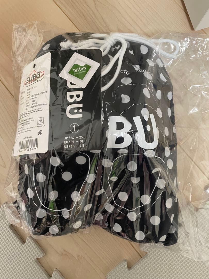 新品　未開封　SUBU ドット 水玉 1サイズ24-25.5 サンダル